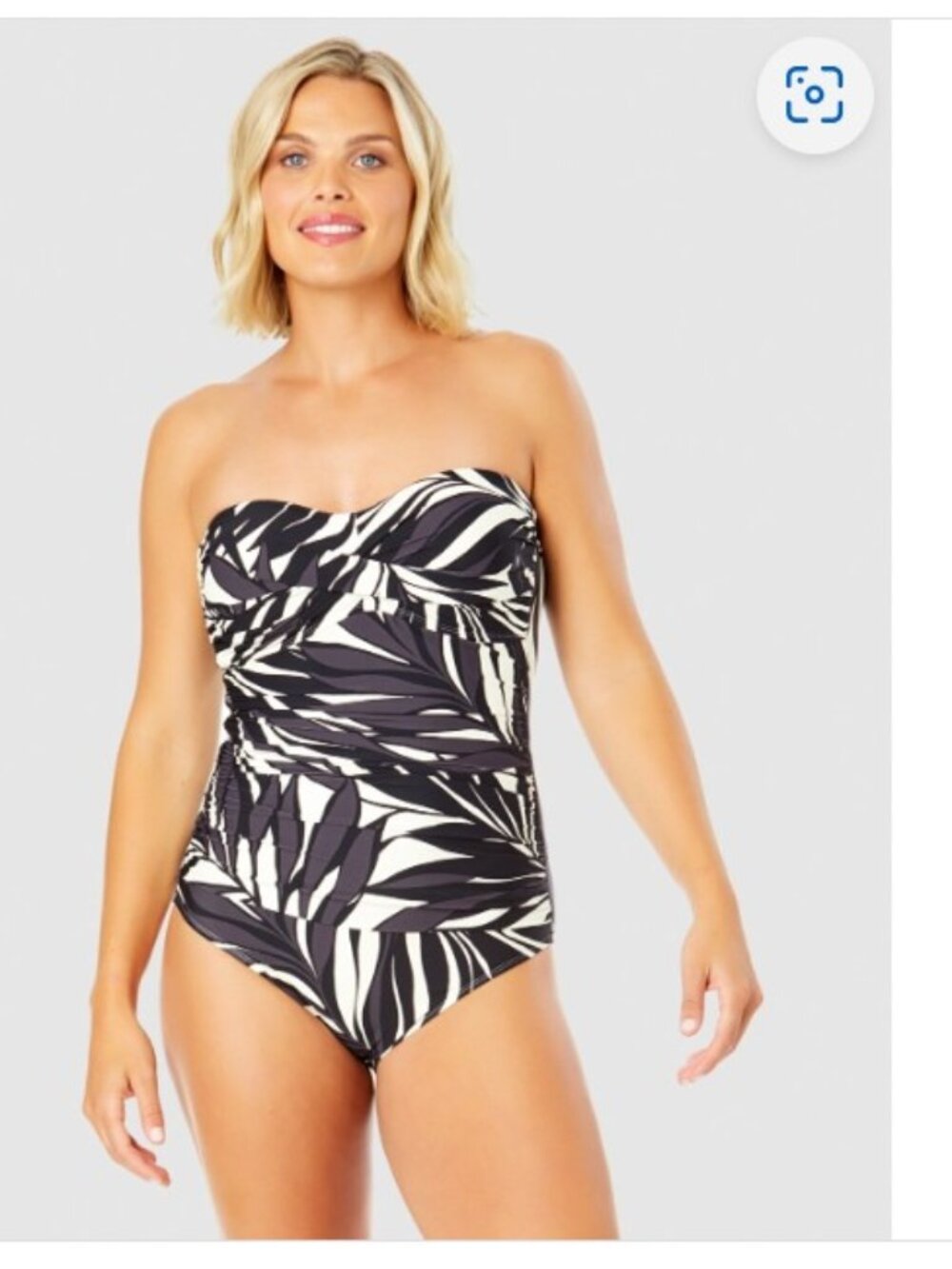 Women S Palm Chic Twist Front Shirred One Piece Swimsuit